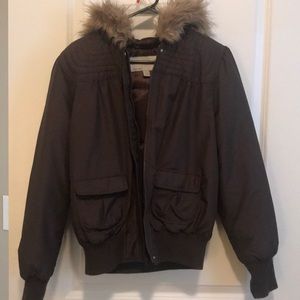 Brown jacket with hood